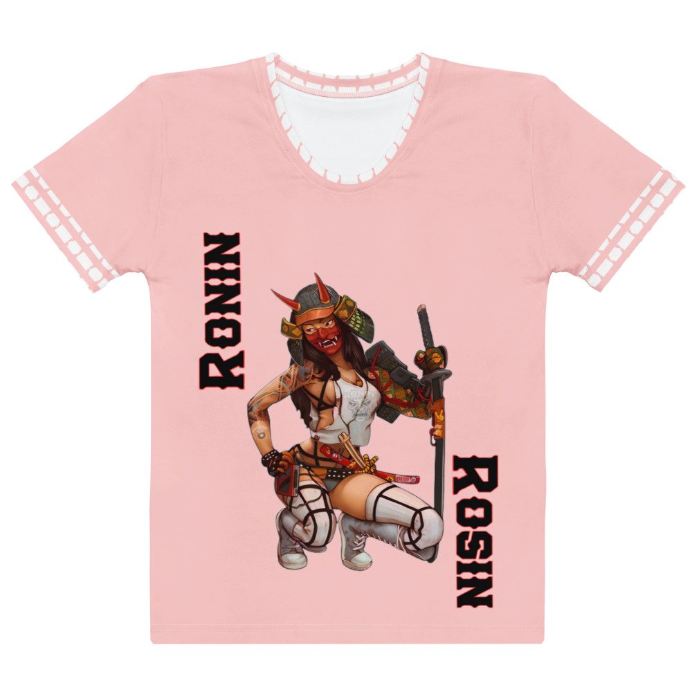 Samurai Lady Warrior Pink Women’s cotton crew neck t-shirt